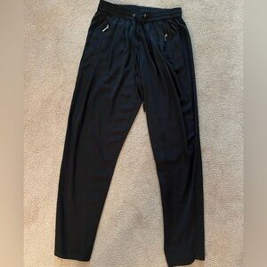 Zara silky black pants Zipper pockets US XS